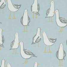 Laridae Seagulls Duck Egg Fabric Dunelm Oil Cloth Made To Measure Curtains Duck Egg Blue