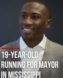 This is 19 year old business owner, Caymen Watts. He is running for Mayor  for Columbia, MS. I am very proud of this young man.