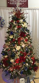 Red White And Blue Christmas Tree Blue Christmas Tree White Christmas Tree Decorations Patriotic Christmas Tree