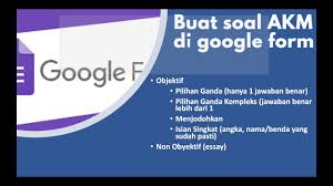 Buat Jenis Soal Akm Di Google Form Youtube