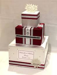 I was getting sick of the cheaply made garbage that was being i wanted to cover my box with actual fabric to give it depth. White And Burgundy Winter Theme Wedding Card Box Snowflakes Rhinestones Card Box Wedding Card Box Wedding Diy Card Box