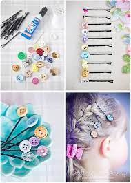 Diy Tutorial Hair Clips Dyi Hair Clips Bead Cord Hair Clips Diy Button Crafts Diy Hair Accessories