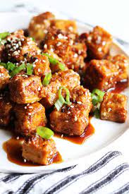 No cornstarch needed to make this deliciously crispy tofu recipe! Crispy Air Fryer Tofu Nuggets Ginger Soy Marinade The Toasted Pine Nut