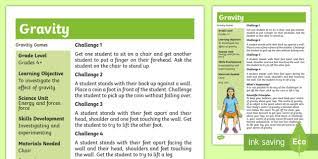 Gravity is what keeps the planets in orbit around the sun and the moon around the earth. Gravity Investigation Ks2 Games Science Experiment