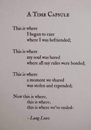 A Time Capsule Lang Leav Poems Unrequited Love Poems Lang Leav