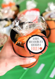 A megaphone, with invitation information printed on it. Sports Themed Party Favors Tags Fun Squared