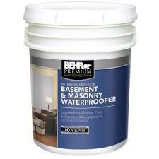 Behr Premium 5 Gal White Dry Plus Masonry Waterproofer 87505 The Home Depot Waterproofing Basement Basement Waterproofing Diy Basement Waterproofing Paint
