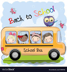 School Bus And Four Cute Cartoon Kids And Owl Download A Free Preview Or High Quality Adobe Illustrator Ai E Cartoon School Bus School Bus Art School Cartoon