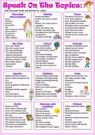 speak on the topics english esl worksheets for distance learning and physical classrooms conversational english speaking activities english learn english
