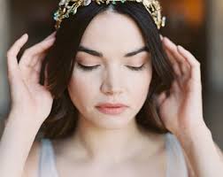 Tiara floral, tiara de noiva, coroa de casamento, touca floral dourada  colorida com borboletas