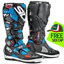 Black And Blue Motorcycle Boots Sidi Crossfire2 Srs Motocross Boots Light Blue Black Racing Boots Boots Dirt Bike Boots