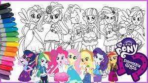 Bubakids mewarnai gambar my little pony yang cantik for preschool,. Coloring My Little Pony All Equestria Girls Compilation Mewarnai Kuda Poni Compilation Youtube