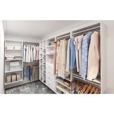 Clear the clutter from your closet and keep your clothes, shoes, and accessories neat and tidy with the help of wood closet organizers. Closet Evolution Double Hang 25 In W White Wood Closet Tower Wh36 The Home Depot