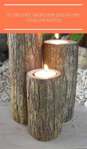 Diy Baumstamm Projekte Kerzenstander Im Garten Holzscheiben Deko Garten Diy Projekte Baumstamm Deko In In 2020 Diy Outdoor Lighting Backyard Lighting Backyard Trees