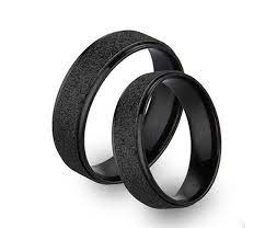 Frosted Black Titanium Couple Ring Promise Rings For Couples Promise Rings For Guys Fashion Rings