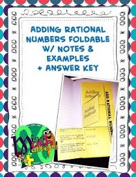 Adding Rational Numbers Foldable Guided Notes Examples Rational Numbers Adding Rational Numbers Rational Numbers Foldable