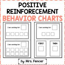 positive reinforcement behavior charts worksheets teaching