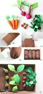 поделки для сада и огорода своими руками фото с описанием Originalnaya Igrushka Iz Fetra Dlya Detej Ovoshnaya Gryadka Svoimi Rukami Master Klass S Podrobnym Opisaniem Fetr Novye Podelki Detskie Podelki