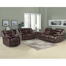 Us Pride Furniture Dash Pu Leather 3 Piece Recliner Living Room Set Sofa Loveseat Chair Brown Walmart Com 3 Piece Living Room Set Living Room Recliner Cheap Living Room Sets