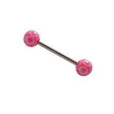 #piercing de lengua de #color amarillo #yellow de silicona desde 5€ en #papayabodyjewelry. Piercing Lengua Bolas De Plastico Color Rosa Y Morado Gle22 6