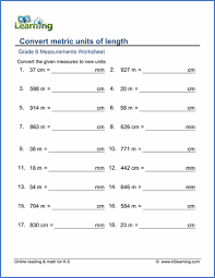 Grade 6 Measurement Worksheets Free Printable K5 Learning