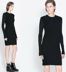 Nwt Zara Black Ribbed Striped Stretch Long Sleeves Bodycon Little Black Dress S Zara Stretchbodycon Cockta Long Sleeve Bodycon Little Black Dress Mini Dress
