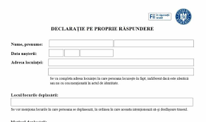 Update Noi Modele De Adeverințe și Declarații Necesare La Deplasarea Persoanelor In Condițiile Restricțiilor Pentru Prevenirea Coronavirus Covid 19