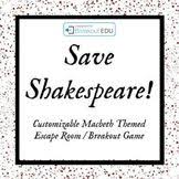 Save Shakespeare Customizable Macbeth Escape Room Breakout Game Scheduled Via Http Www Tailwindapp Com Utm Source Pi Teaching Resources Teaching Learning