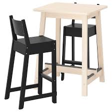 Norraker Norraker طاولة عالية و 2 مقعد عالي بتولا أسود Ikea
