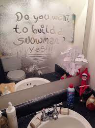 Elf On The Shelf Left A Message On The Bathroom Mirror Elf On The Shelf Shaving Cream Shelves