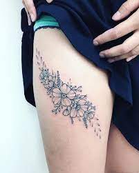 Placement Flower Thigh Tattoos Thigh Tattoos Women Neck Tattoo