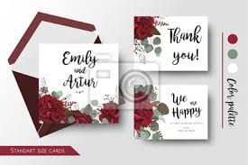 Somit wollen wir beschädigungen an dem. Hochzeit Einladung Einladung Danke Gruss Rsvp Karten Set Dekoratives Leinwandbilder Bilder Marsala Danke Kranz Myloview De