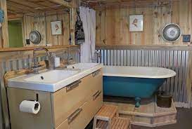 The varying shades of wood as well as metal in this layout produce architectural rate of interest and. Eclectic Bathroom If We Ever Renovate The Smokehouse Small Basement Bathroom Craftsman Bathroom Basement Bathroom Design