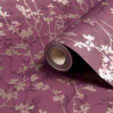 Morning Shadow Plum Wallpaper Departments Diy At B Q Plum Wallpaper Purple Bedroom Design Diy Wallpaper
