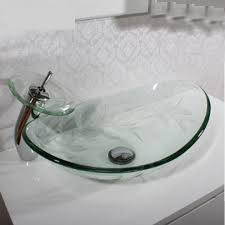 bathroom tempered glass vessel sink