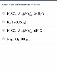 Alum Formula Chemistry In 2020 Chemistry Math Formula