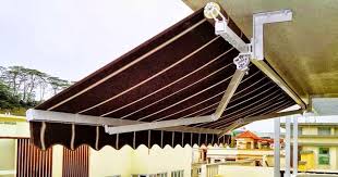 An awning or overhang is a secondary covering attached to the exterior wall of a building. Pemasangan Canopy Awning Kain Gulung Sumber Rizki Canopy