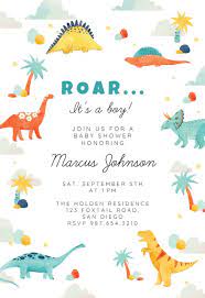 Dinosaur Baby Shower Invitation Templates Free Greetings Island