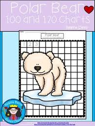 a polar bear numbers 100 and 120 chart