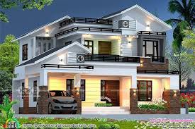 2689 Sq Ft Mixed Roof House Rendering In 2020 House Roof Design Kerala House Design House Roof