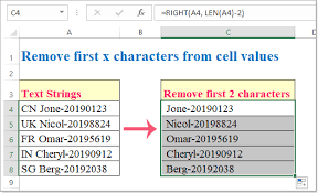 And if you want to use a single formula, you can use. How To Remove First Last X Characters Or Certain Position Characters From Text In Excel