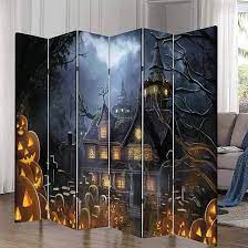Amazon.com: 6 Panel Office Folding Screen Decorative Halloween Houses Anime  Fantasy Wallpaper Canvas Privacy Partition Room Divider Wall Divider for  Home Office Bathroom : לבית ולמטבח