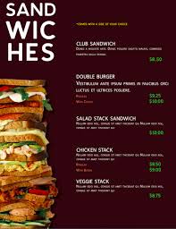 Simple Clean Menu Style Double Burger Club Sandwich Food