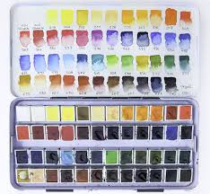 Original Pinner Says Watercolours Main Set 48 Colours My Current Main Set Is The Standard Schmincke Hor Metallic Paint Watercolor Palette Artwork Painting