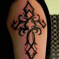 29 nice praying hands tattoos for neck. Cool Celtic Cross Arm Tribal Tattoo For Men Amazing Tattoo Ideas