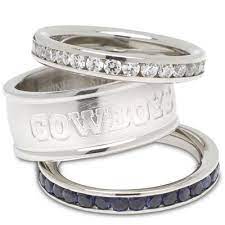 Dallas Cowboys Team Logo Crystal Stacked Ring Set Dallas Cowboys Rings Dallas Cowboys Wedding Nfl Dallas Cowboys