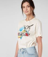 It has an extra loose fit with a ribbed crew neck, dropped shoulders, and wide sleeves. American Classics Top Gun T Shirt Women S T Shirts In Natural Buckle