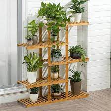 Wooden Flower Stands Plant Display Rack 5 Tier Shelf Garden Indoor Outdoor Shelf Walmart Com Wooden Plant Stands Indoor Plant Stand Indoor Wooden Plant Stands