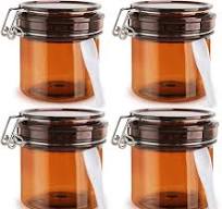 Amazon.com: BOSMIOW 4Pcs 220ml/7.8oz PET Plastic Amber ...
