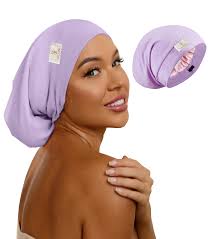 100% Mulberry Silk Bonnet for Sleeping Curly Hair and Braids, Hair Wrap  with Adjustable Strap for Women and Men,Real Silk, Not Satin (Lavender)